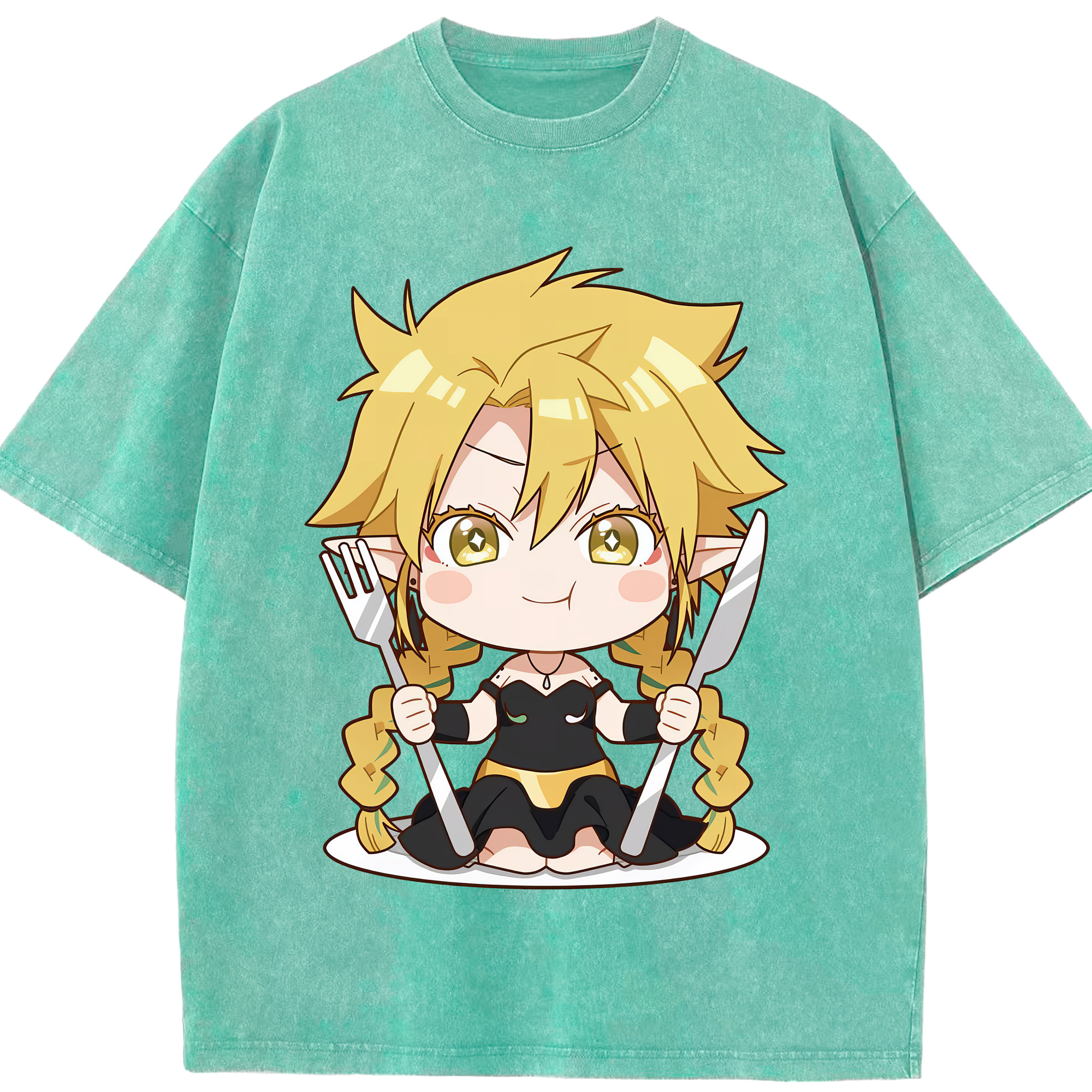 （画像用） 転スラ Regarding Reincarnated to Slime 綿100% ヴィンテージ風 半袖Tシャツ（フロントプリント）